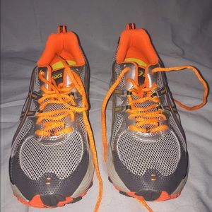 Asics Orange and Grey Running Shoes