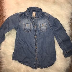 Long sleeve button jean shirt