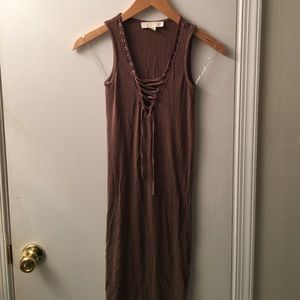 Nicki Minaj Lace Up Midi Dress