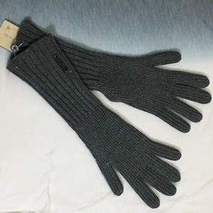 Burberry Grey Cashmere Ribbed Knitted Touch Glove