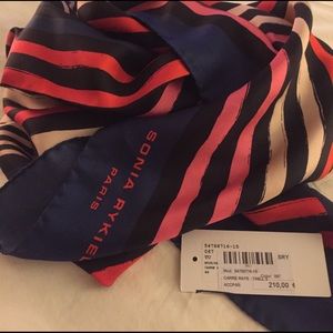 NWT Sonia Rykiel Scarf, Made in France Silk 100%