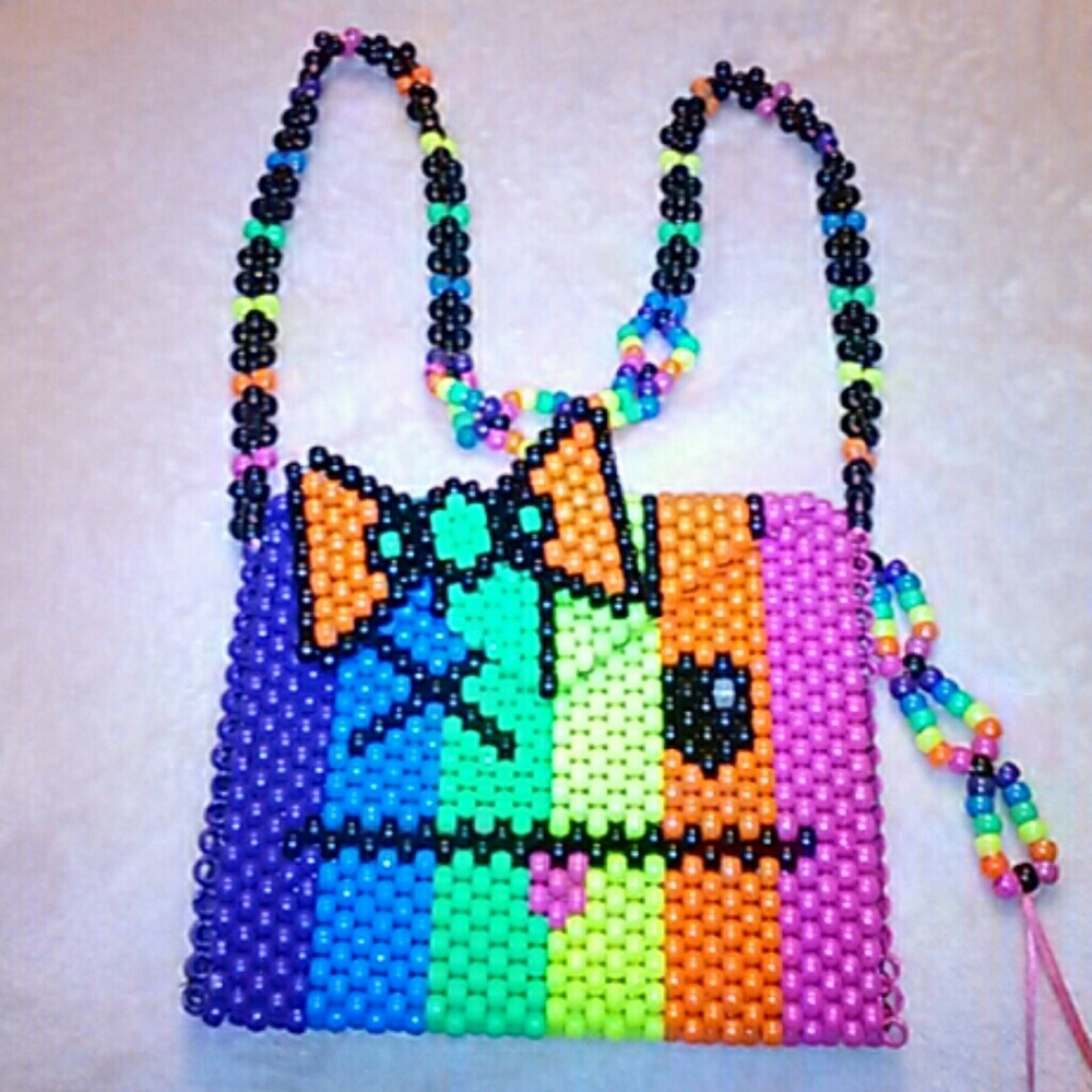 (SOLD) Crazy Style's unique kandi bead purse