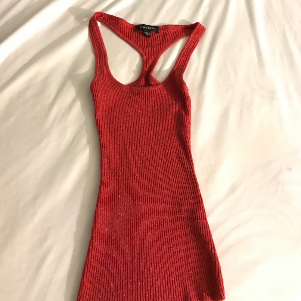 Red Bebe racerback tank