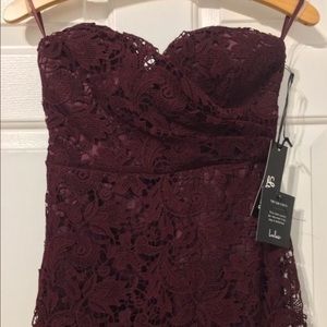 $40 Lulu's burgundy lace gown