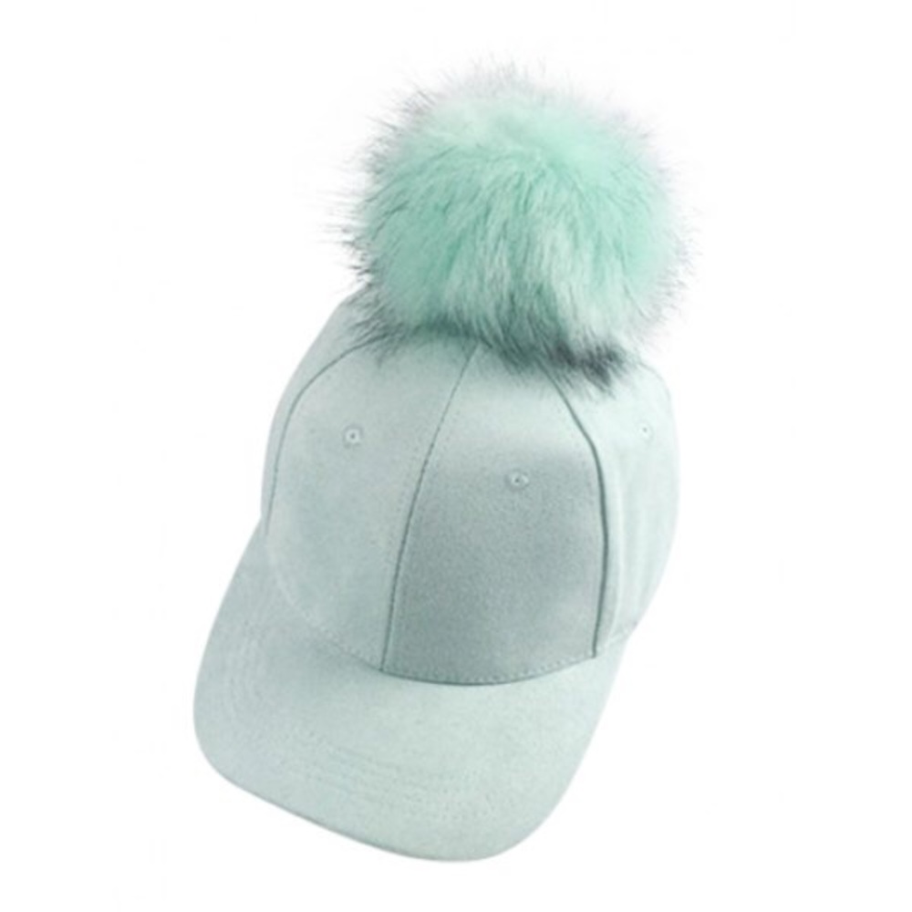 Mint pompon baseball cap☘️