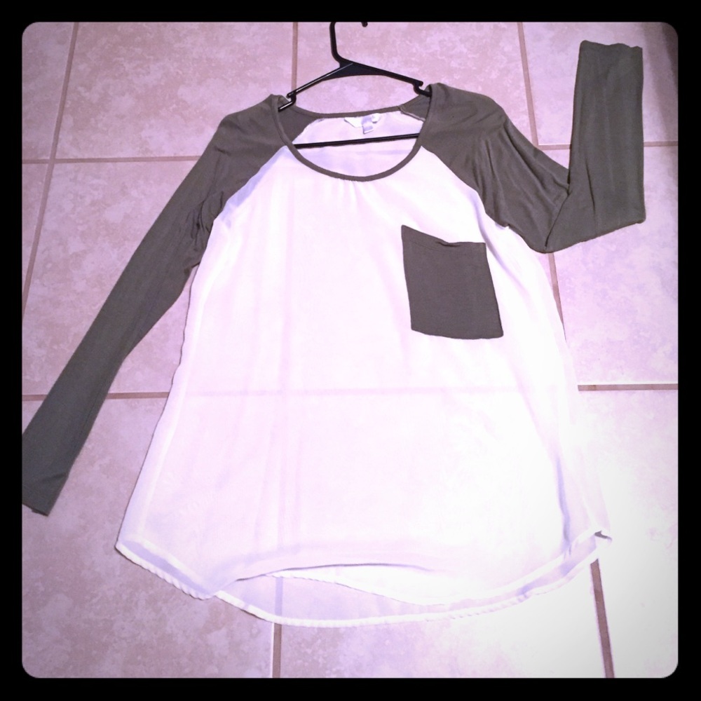 Charming Charlie's long sleeve chiffon top! Size S