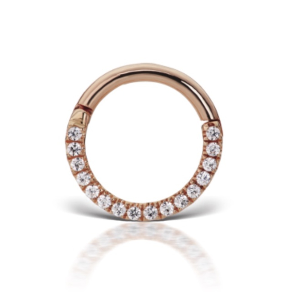 14k Rose Gold and Cubic Zirconia 5/16 Clicker