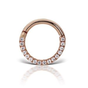 14k Rose Gold and Cubic Zirconia 5/16 Clicker