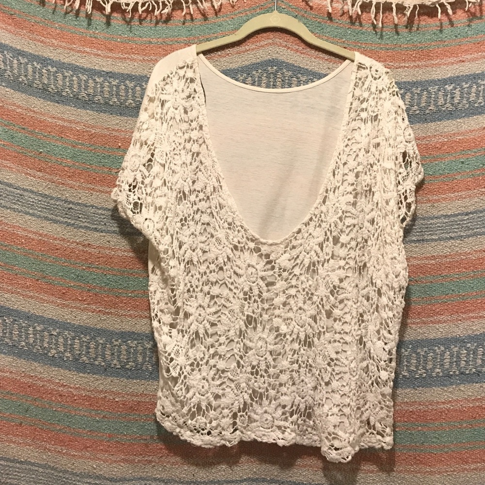 Crotchet Opened Back Shirt