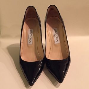 Jimmy Choo Black Patent Leather Abel Pumps