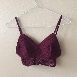 Knit burgundy top/bralette