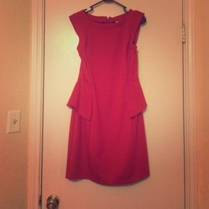 Red peplum dress