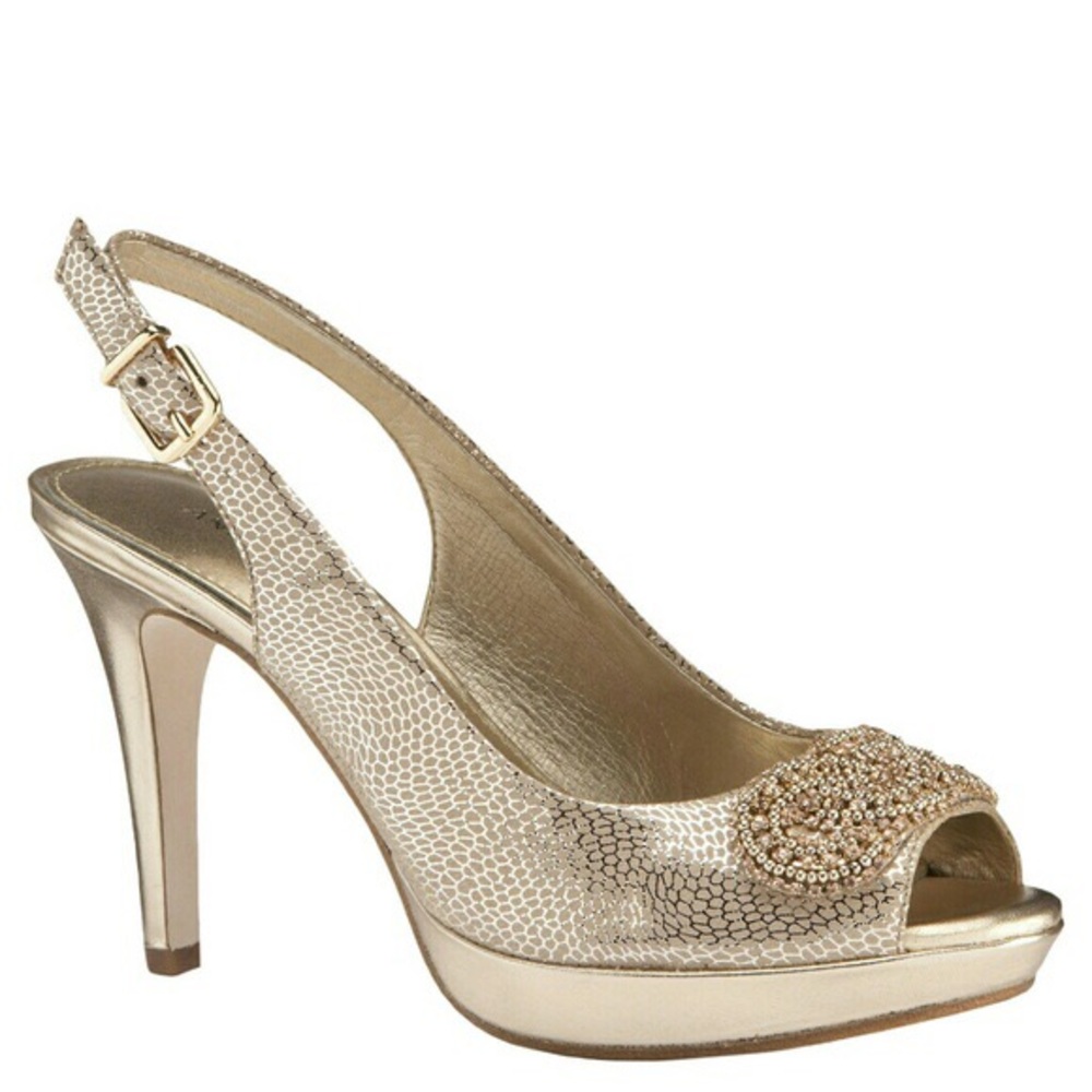 Antonio Melani Sierra Jeweled Peep-Toe Pumps