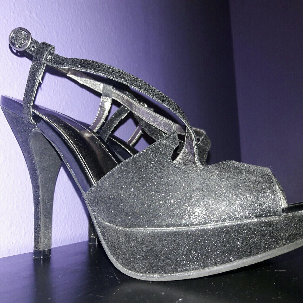 Fioni Glitter Dark Grey/Black Heels