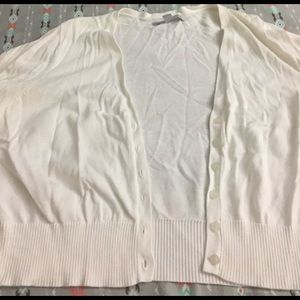 Crop plain white cardigan with buttons