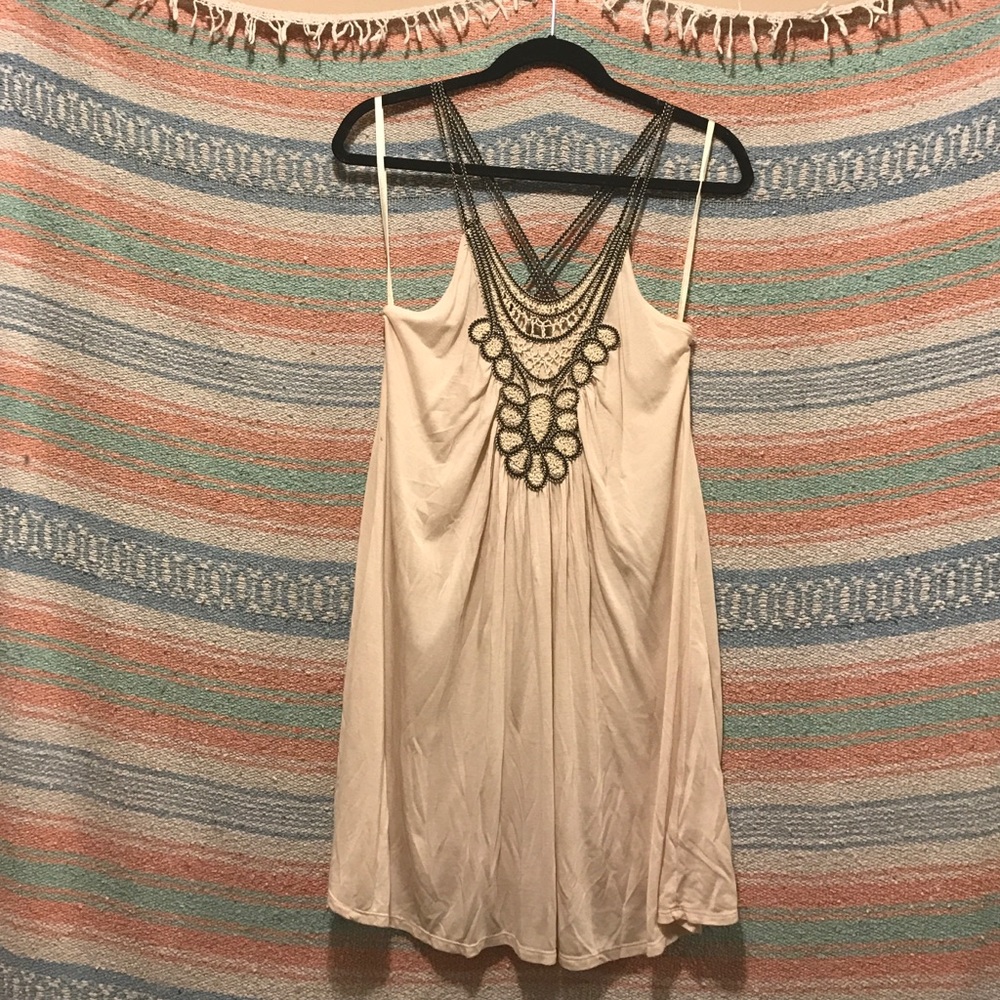 Strappy Dress With Embroidered Top