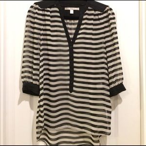 Lauren Conrad black and ivory stripped tunic