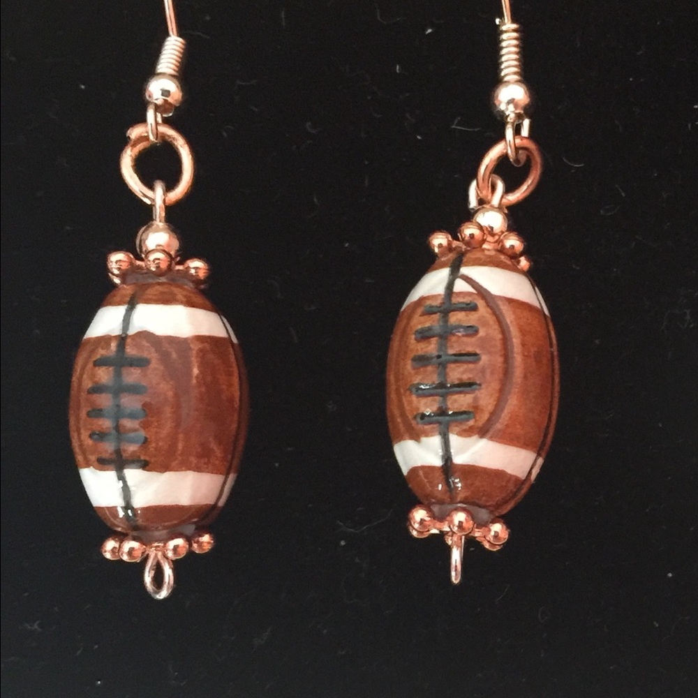 TEAM MOM football earrings
