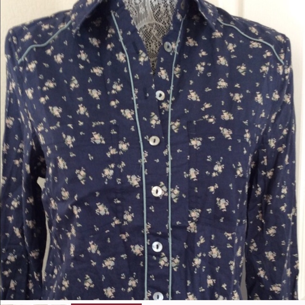 🌵Free People Floral Western Button Up