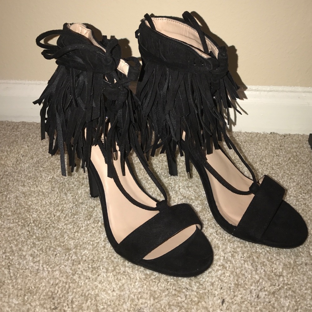 BRAND NEW Black Tie Up Stilettos