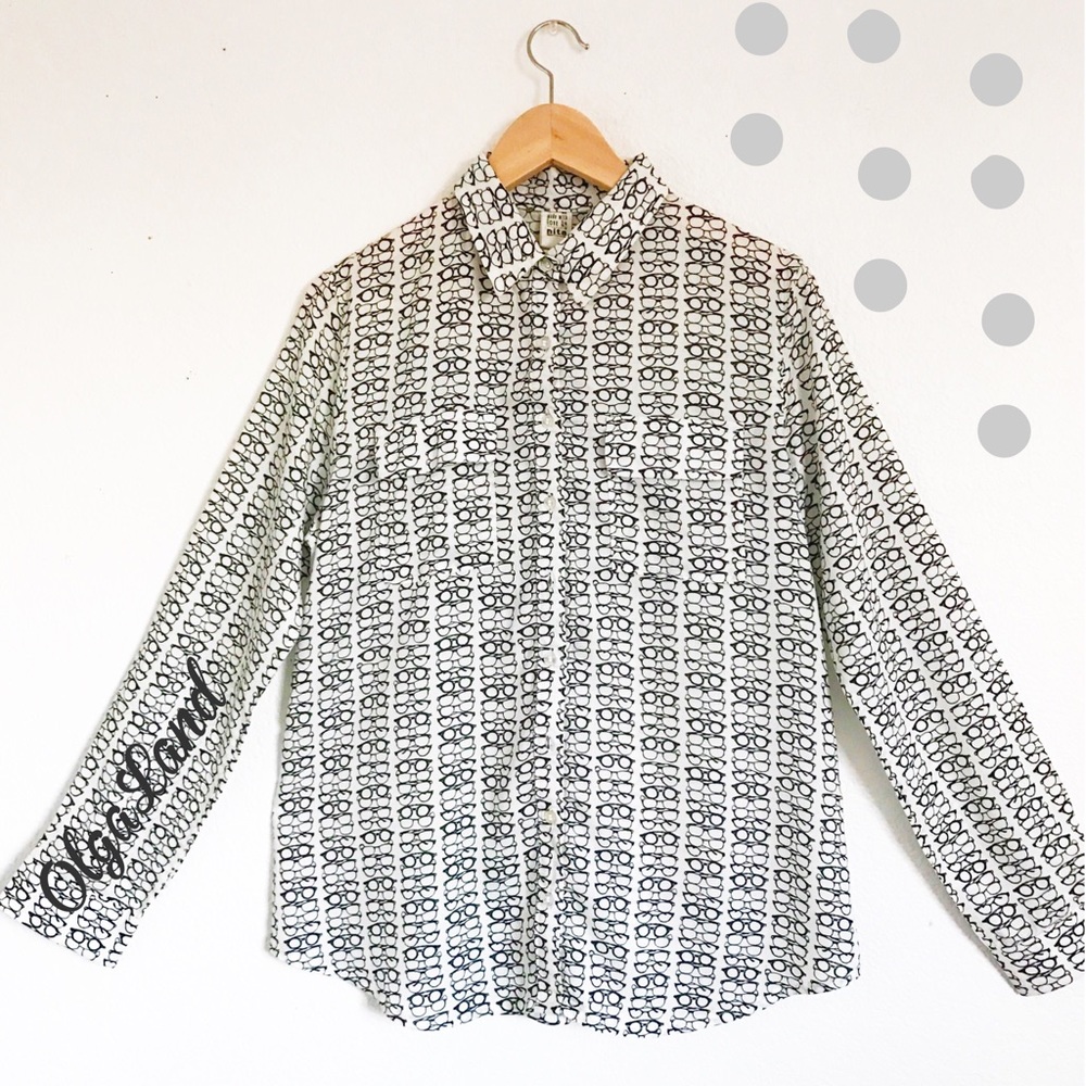 Eye Glasses prints button down shirt
