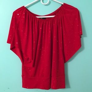 Dressy Red Sequin Flowy Top