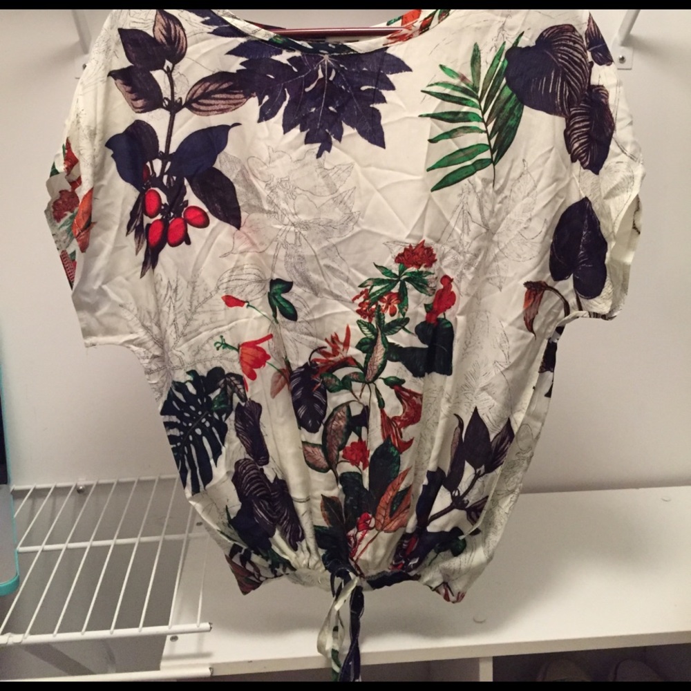 Floral tie bottom top