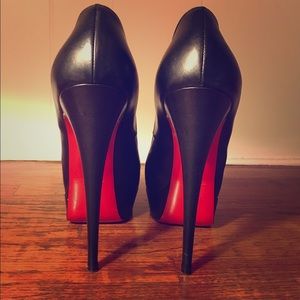 Christian Louboutin Black Lady Peep 150 Calf VIP