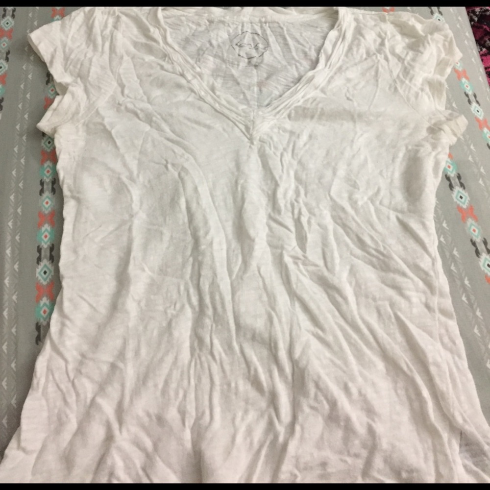 White V-neck Tee