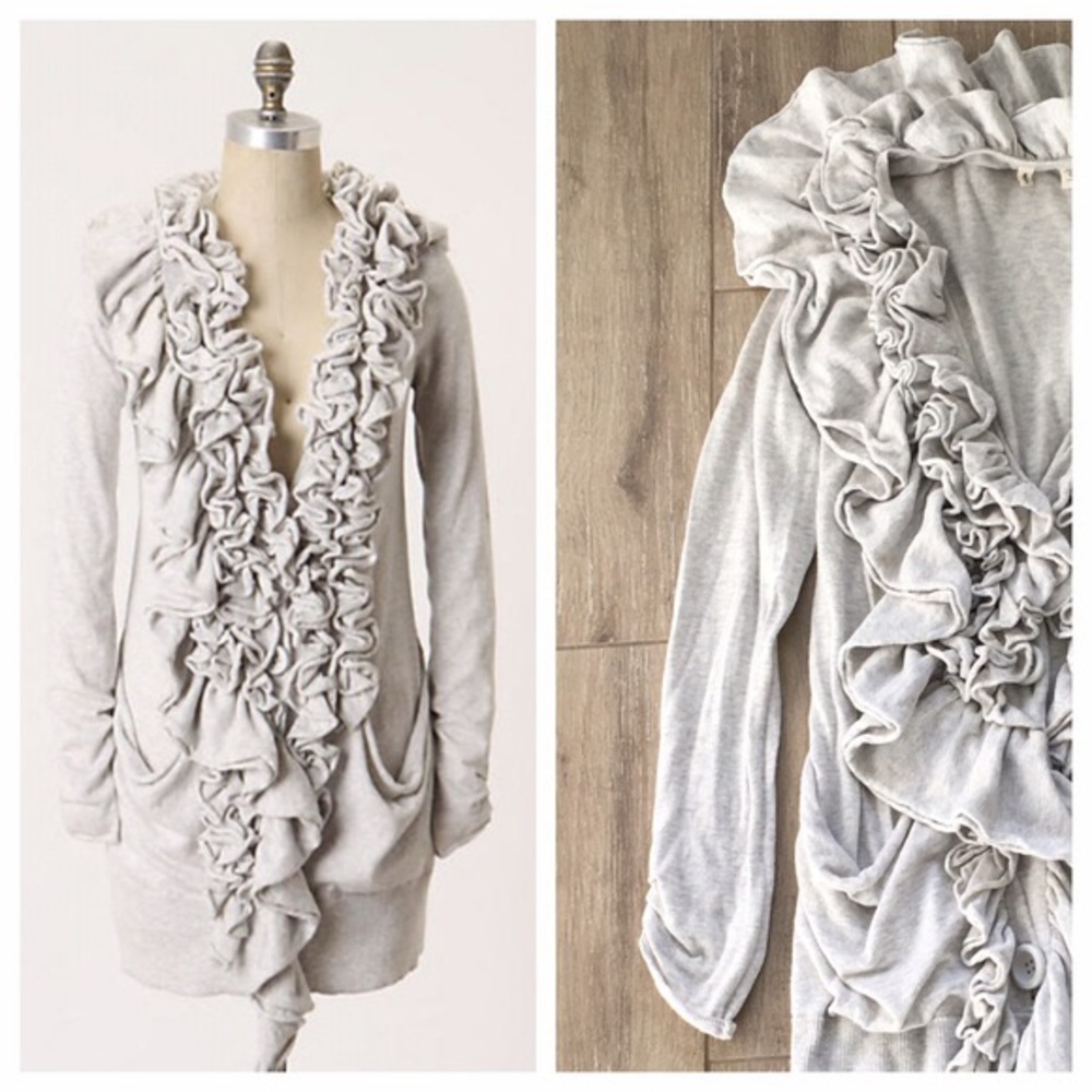 Anthropologie ruffle plaza cardigan by MOTH XS