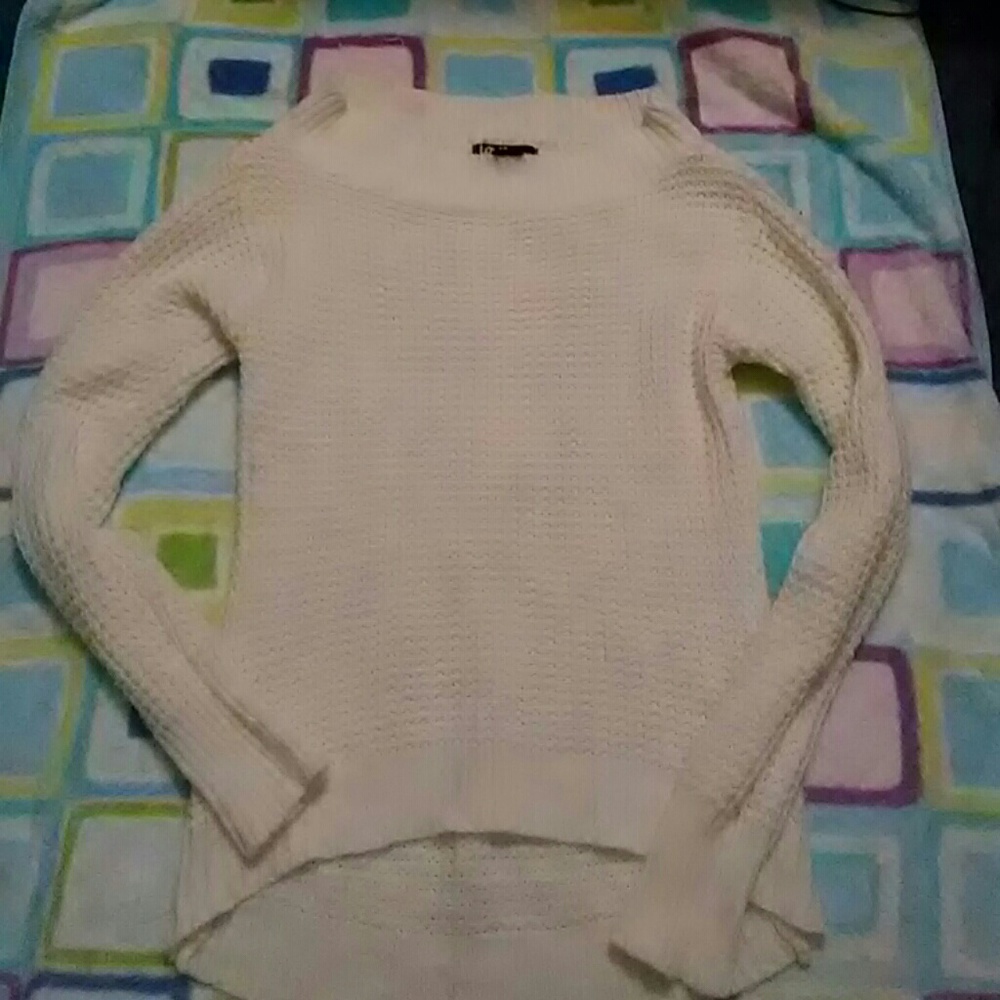 White Crocheted Style Sweater
