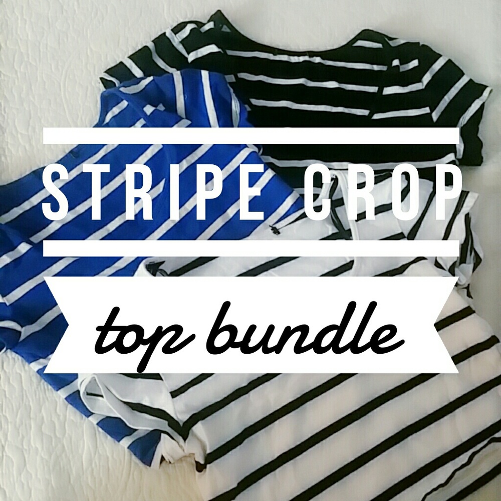 3 stripe crop top bundle