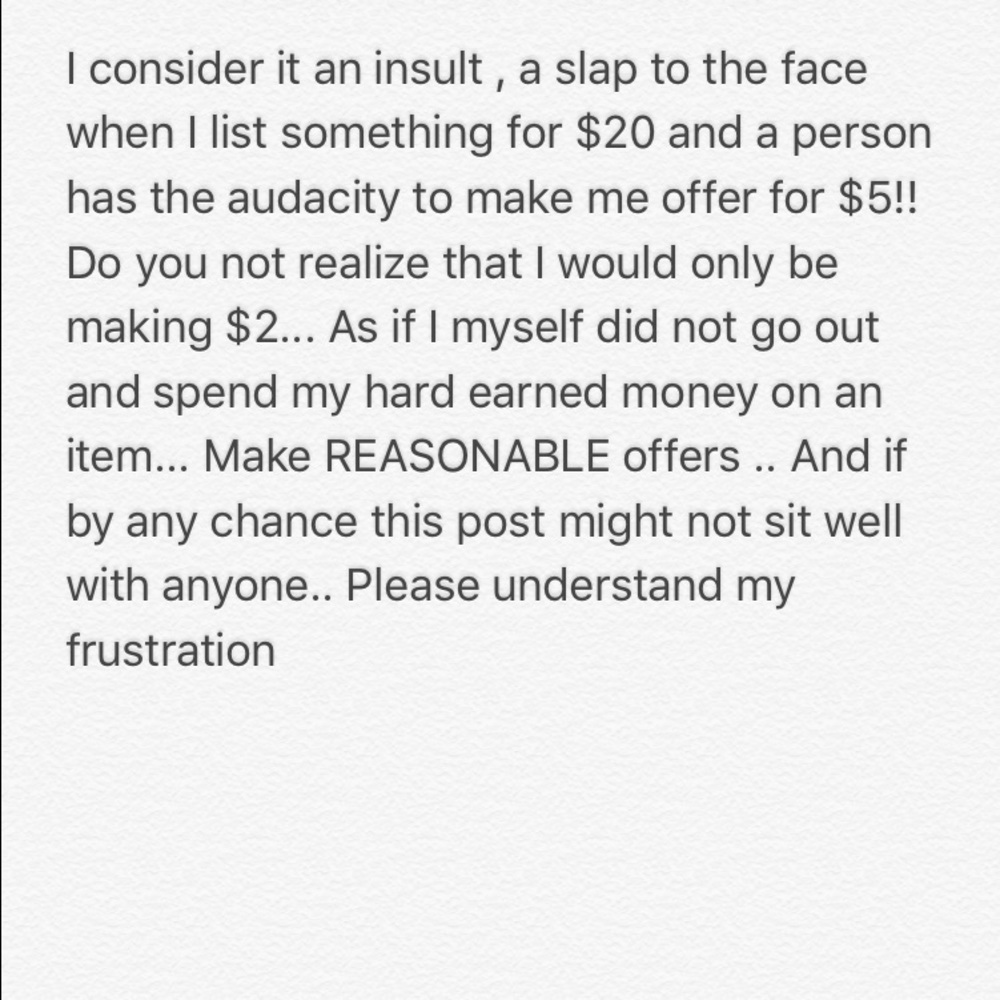 Absolutely NO LOWBALLING 🙅🏻🙅🏻