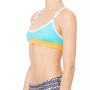 ALO Yoga Westerly Cage back Sports Bra Aqua Orange