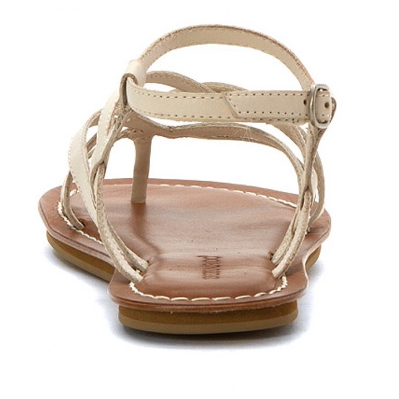 Ivory Strappy Leather Gladiator Slingback Sandals - Picture 2 of 4