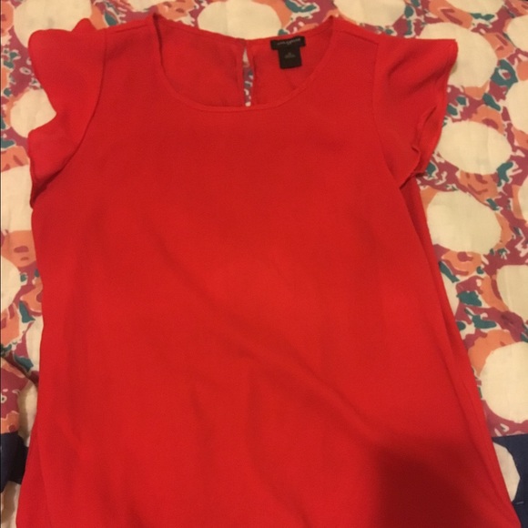 Red Ann Taylor short sleeved blouse - Picture 1 of 2