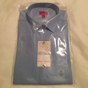 Alfani Sky Blue Slim Fit + Stretch Shirt