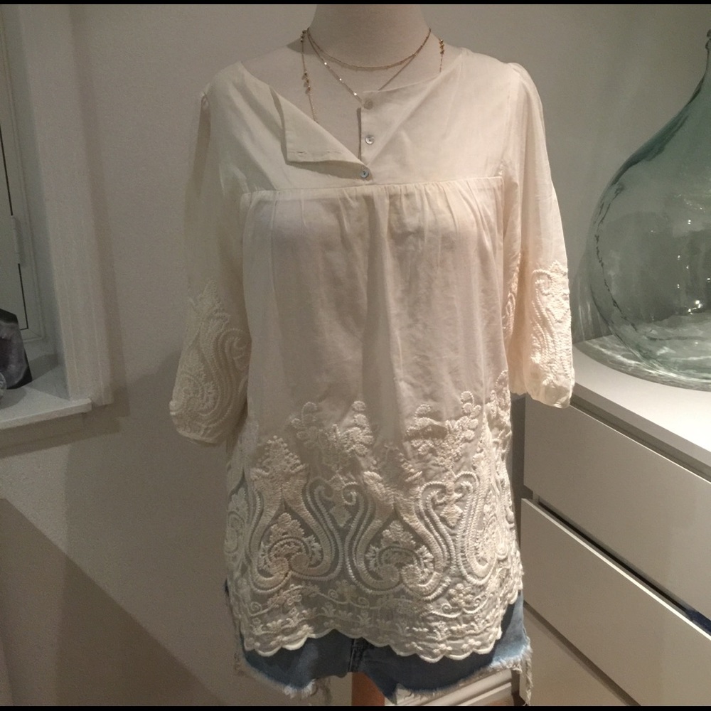 Zara embroidered top