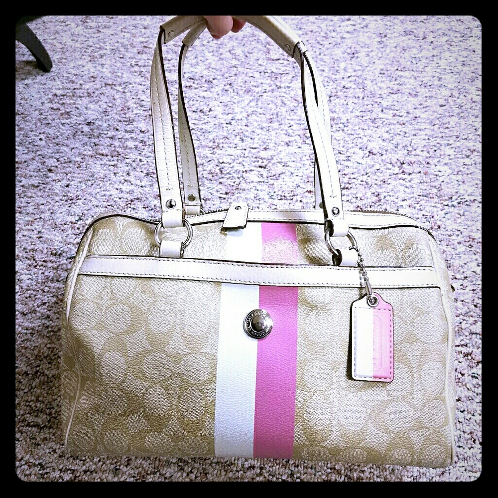COACH Heritage stripe handbag USED