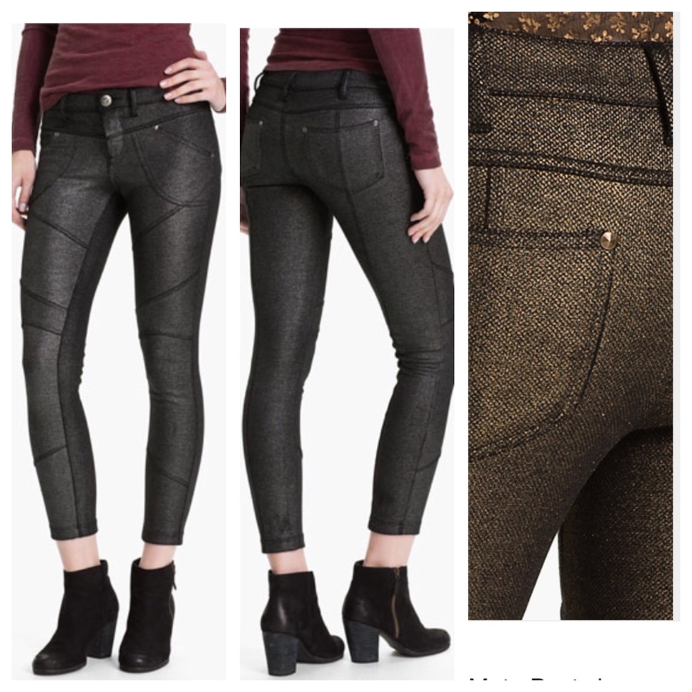 Flash Sale🎁 [Free People] Metallic Moto Pants