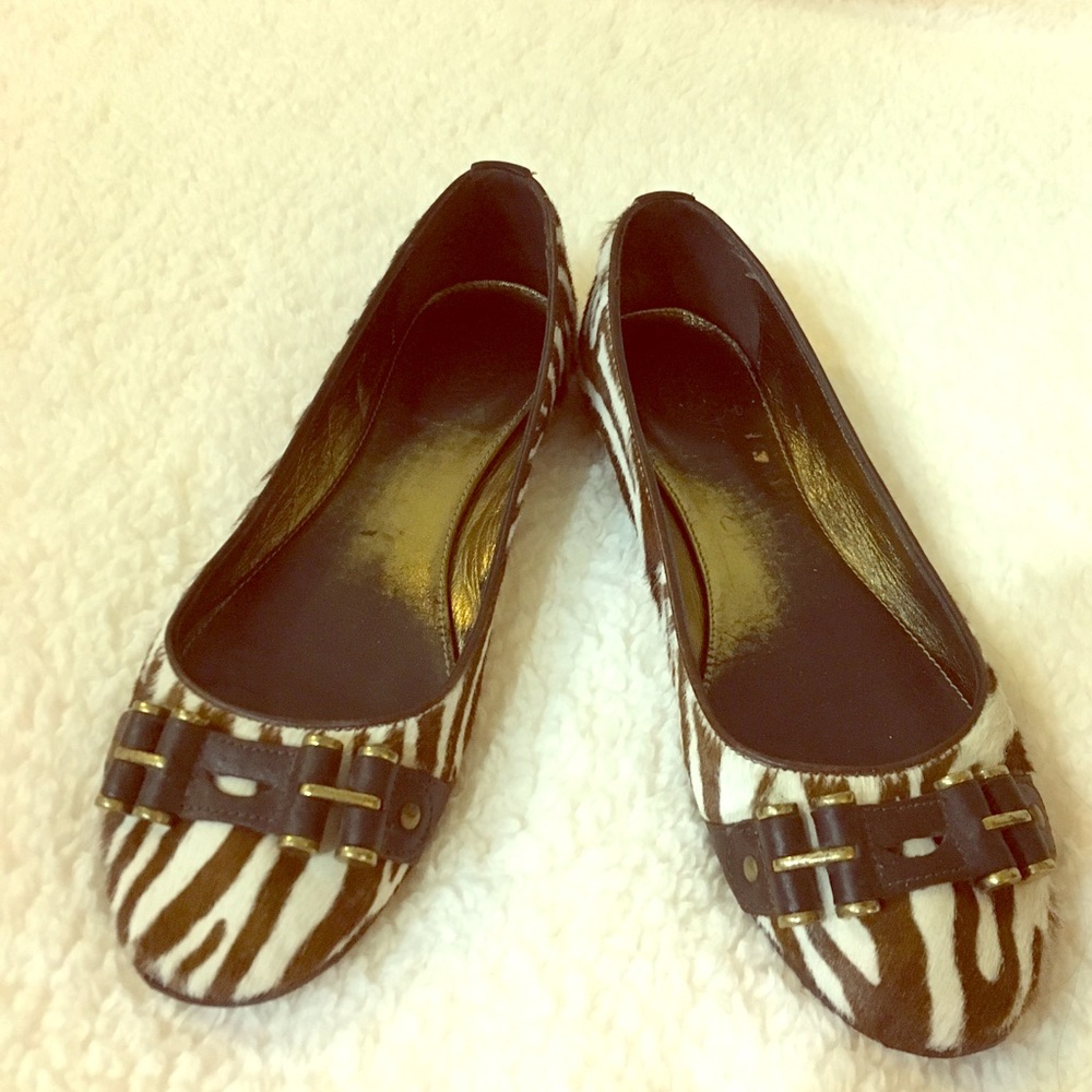 J crew Abbey printed  calf-hair ballet flat