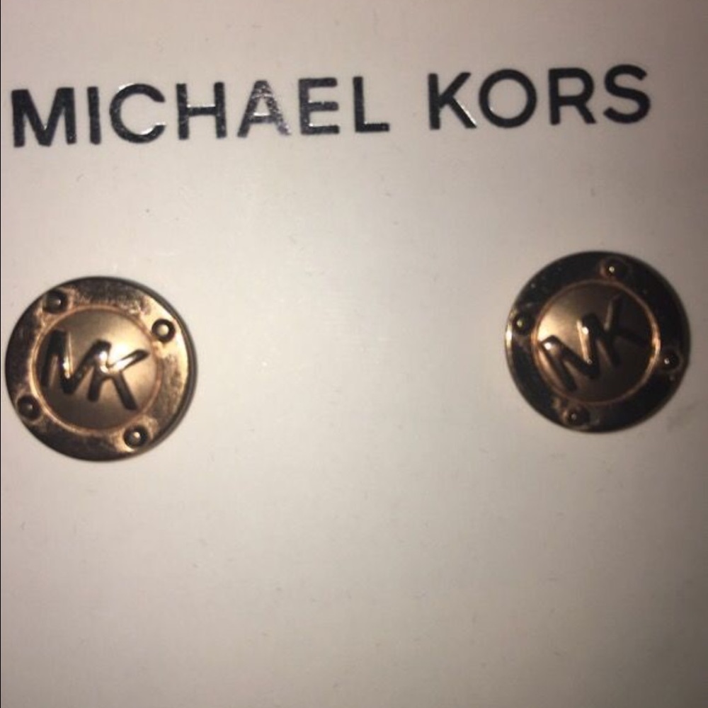 MK rose gold earrings