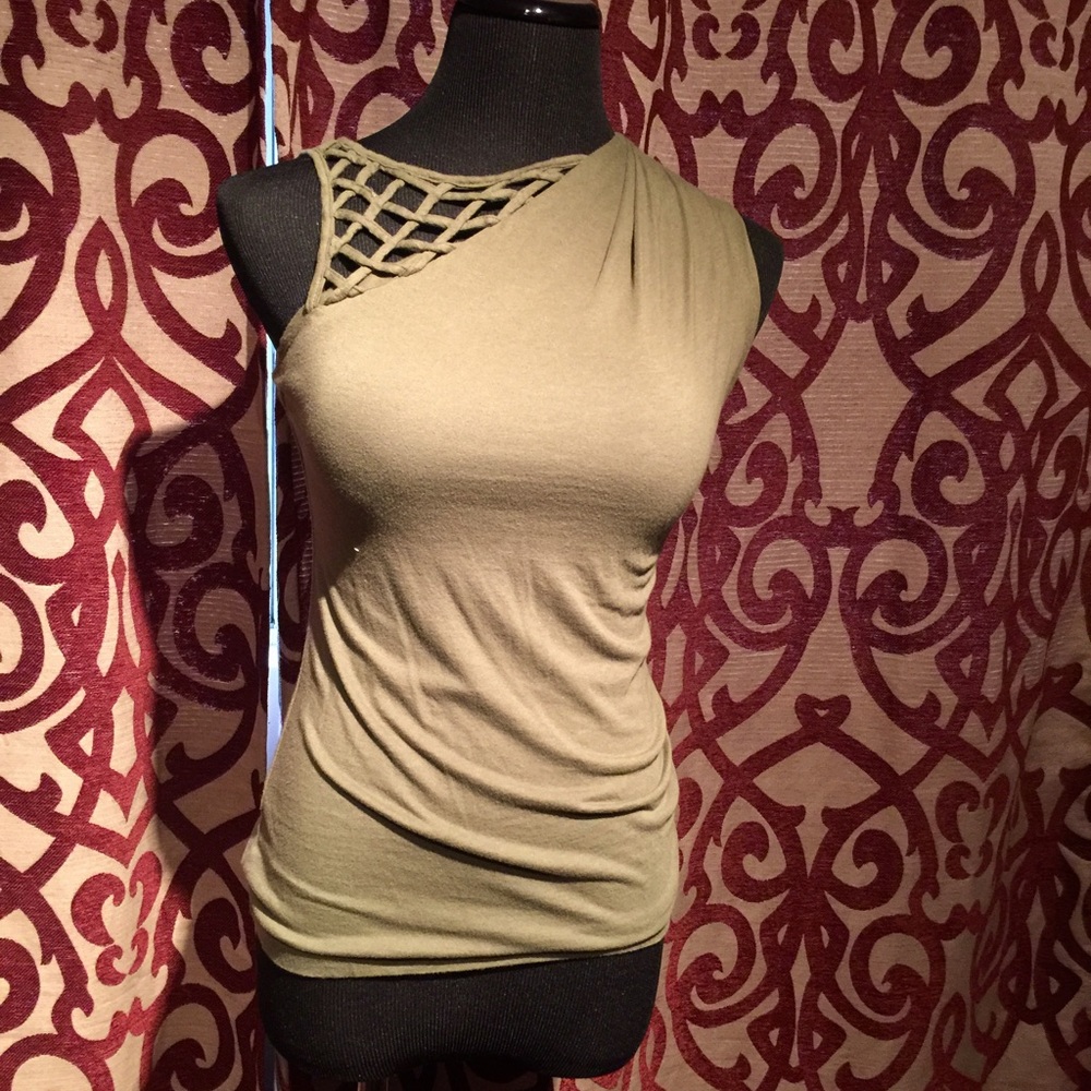 Anthropologie Sleeveless Sage Green Shirt