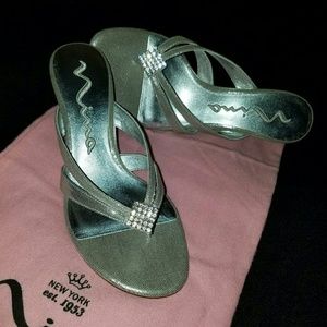 Silver, rhinestone evening sandle/PRICE CUT!!
