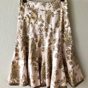 Anthropologie Odille 2 Flare Skirt Vintage Print