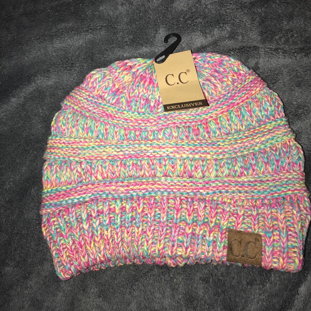 C.c soft Marled cable knit slouchy beanie