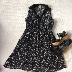 Sheer Black and White Hi-low Dress **Size Large**