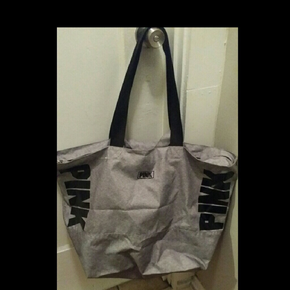 Grey and black Victorias Secret PINK tote bag