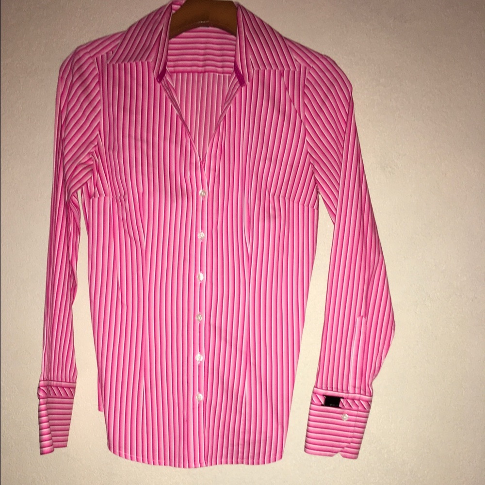 Express Striped Button-Down Collared Shirt