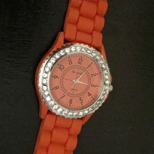 💐NWOT GENEVA WATCH WITH RUBBER WATCHBAND & BLING